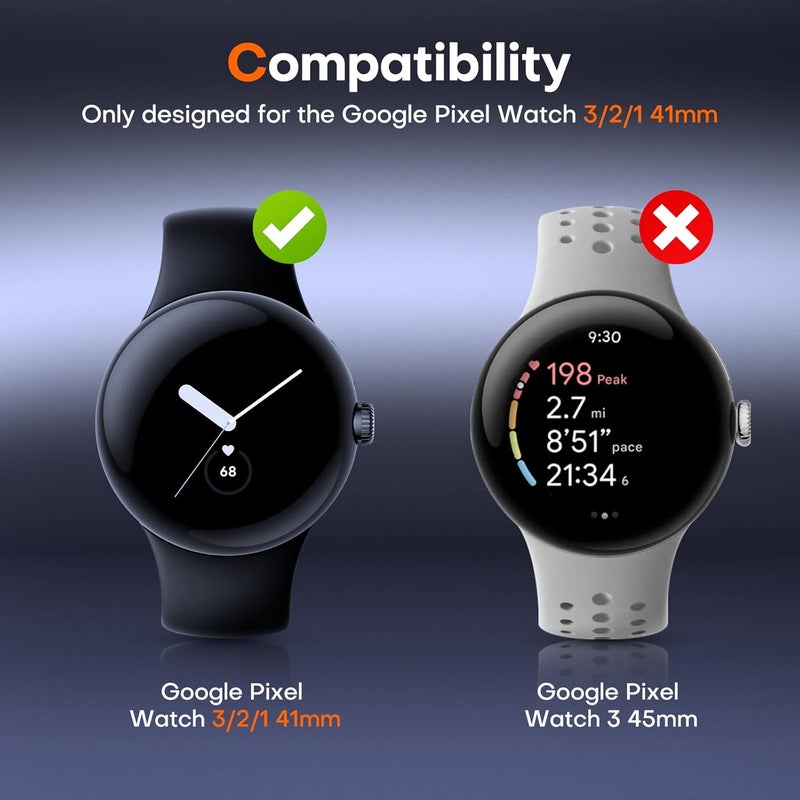LK حزمة 6 من واقي الشاشة TPU لجهاز Google Pixel Watch 4 41mm (2025) و Pixel Watch 3/2/1، ذاتية الشفاء [فيلم مرن مطور]، مضاد للخدش [0 فقاعات] فيلم شفاف عالي الدقة وحساس للمس - Image 2